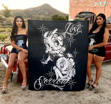 Limited Edition 'Love & Sorrow' Pen & Ink Tapestry (Black)