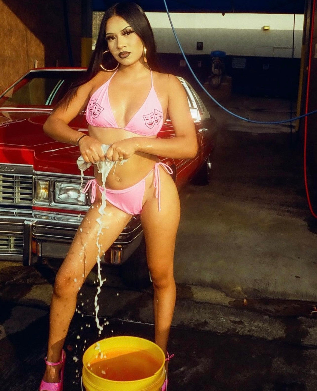 Lux Rosa AGONY & ECSTASY Embroidered Bikini (BARBIE PINK)