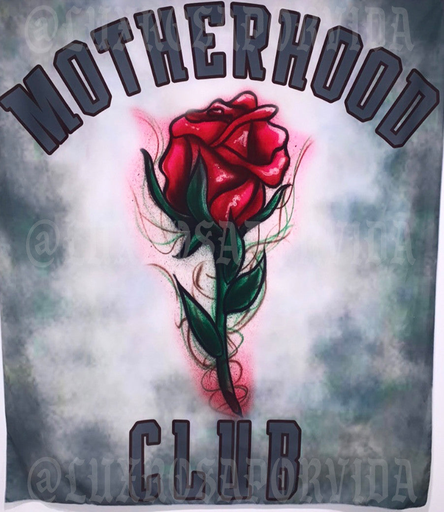 Lux Rosa's Motherhood Club Airbrush Wall Tapestry (Smokey Grey)
