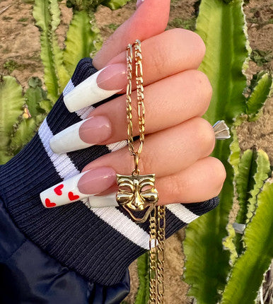 Lux Rosa JOY & PAIN Figaro Necklace (24K Gold Filled)