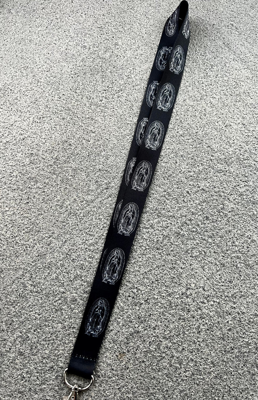 Virgencita Lanyard (Black/White)