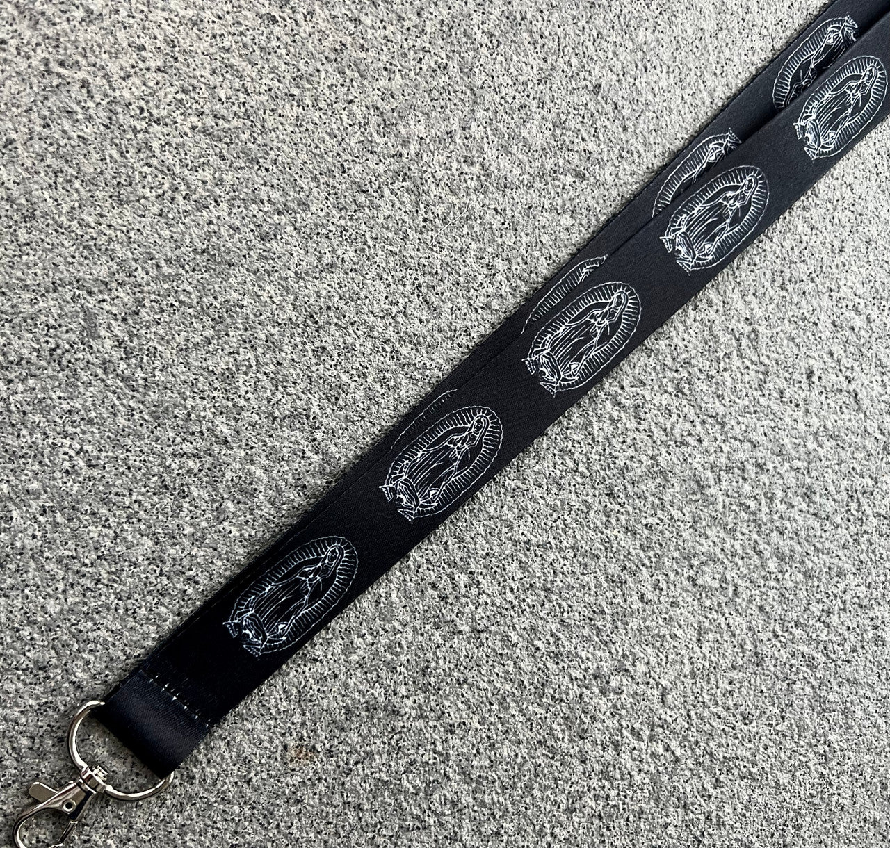 Virgencita Lanyard (Black/White)