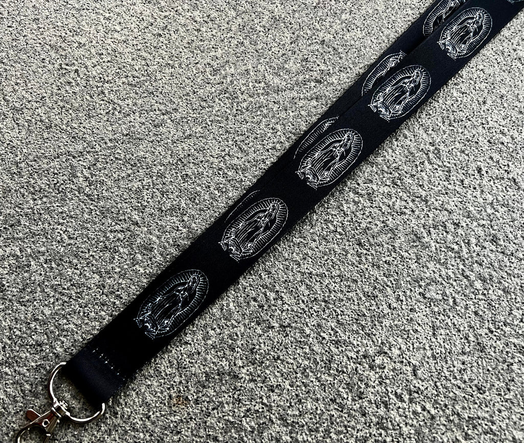 Virgencita Lanyard (Black/White)