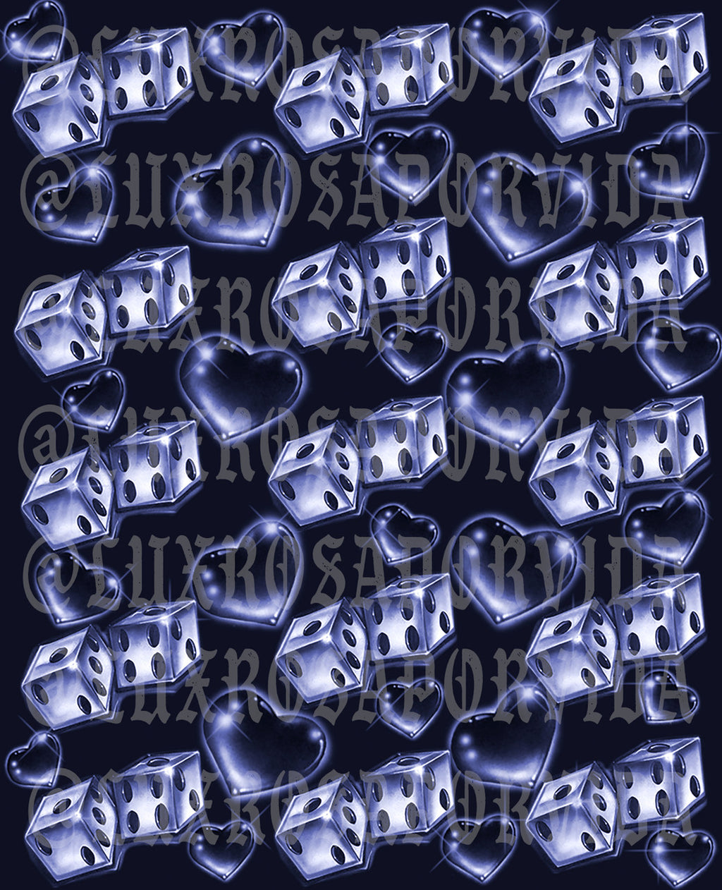 Glamour Shotz  Airbrushed 'LOVERGIRL' Dice Backdrop (MIDNIGHT) (Extra Large)