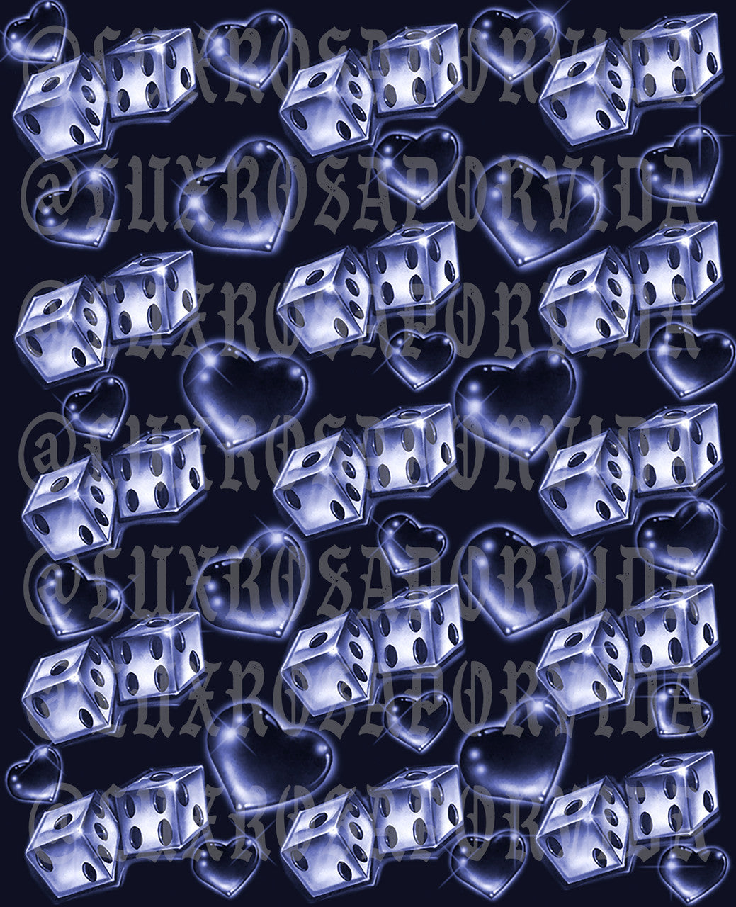 Glamour Shotz  Airbrushed 'LOVERGIRL' Dice Backdrop (MIDNIGHT) (Extra Large)
