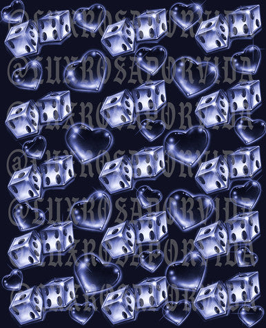 Glamour Shotz  Airbrushed 'LOVERGIRL' Dice Backdrop (MIDNIGHT) (Extra Large)