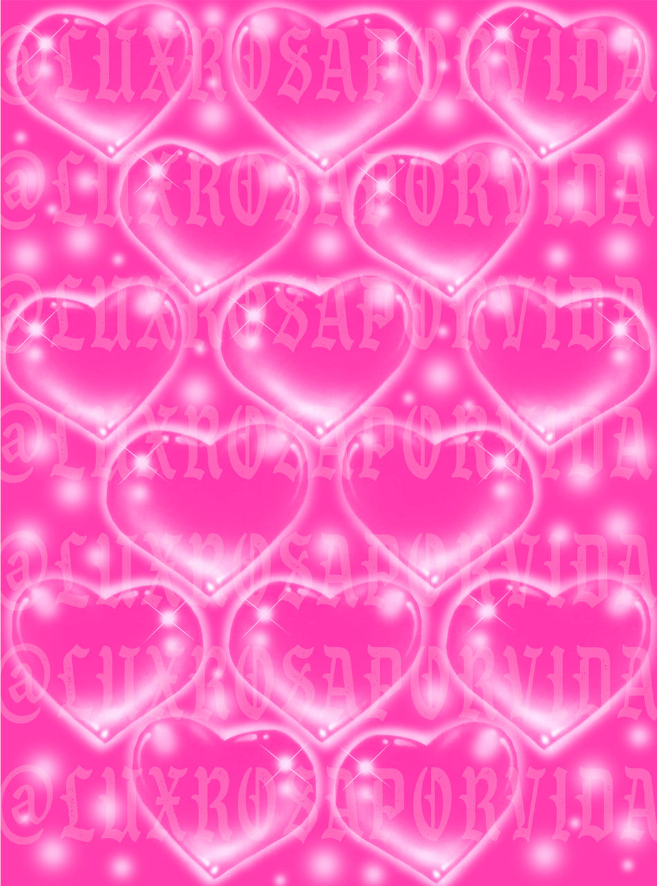 LIMITED EDITION Glamour Shotz  Airbrushed 'LOVE TKO' Heart Backdrop (BARBIE WORLD PINK) (Extra Large)