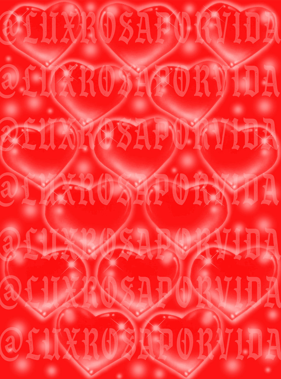 LIMITED EDITION Glamour Shotz  Airbrushed 'LOVE TKO' Heart Backdrop (RED HOTS) (Extra Large)