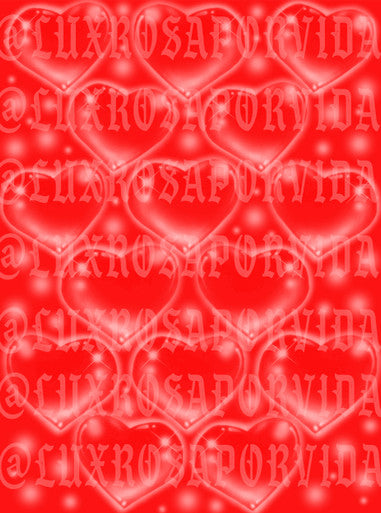 LIMITED EDITION Glamour Shotz  Airbrushed 'LOVE TKO' Heart Backdrop (RED HOTS) (Extra Large)