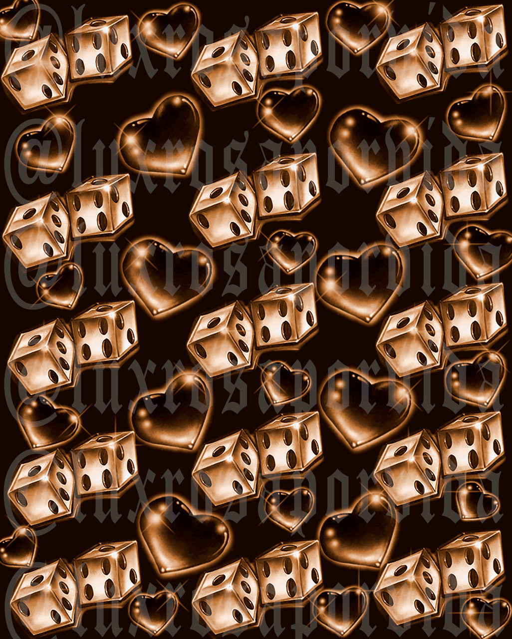 Glamour Shotz  Airbrushed 'LOVERGIRL' Dice Backdrop (BROWN) (Extra Large)