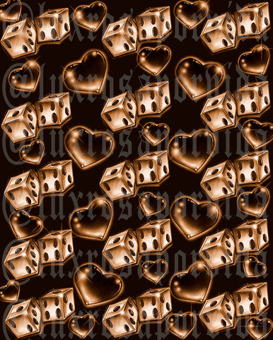Glamour Shotz  Airbrushed 'LOVERGIRL' Dice Backdrop (BROWN) (Extra Large)