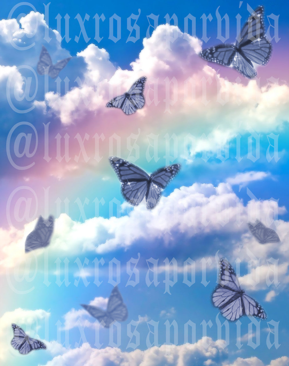 Glamour Shotz  Airbrushed 'One In A Million' Backdrop (Rainbow/Sky Blues) (Extra Large)