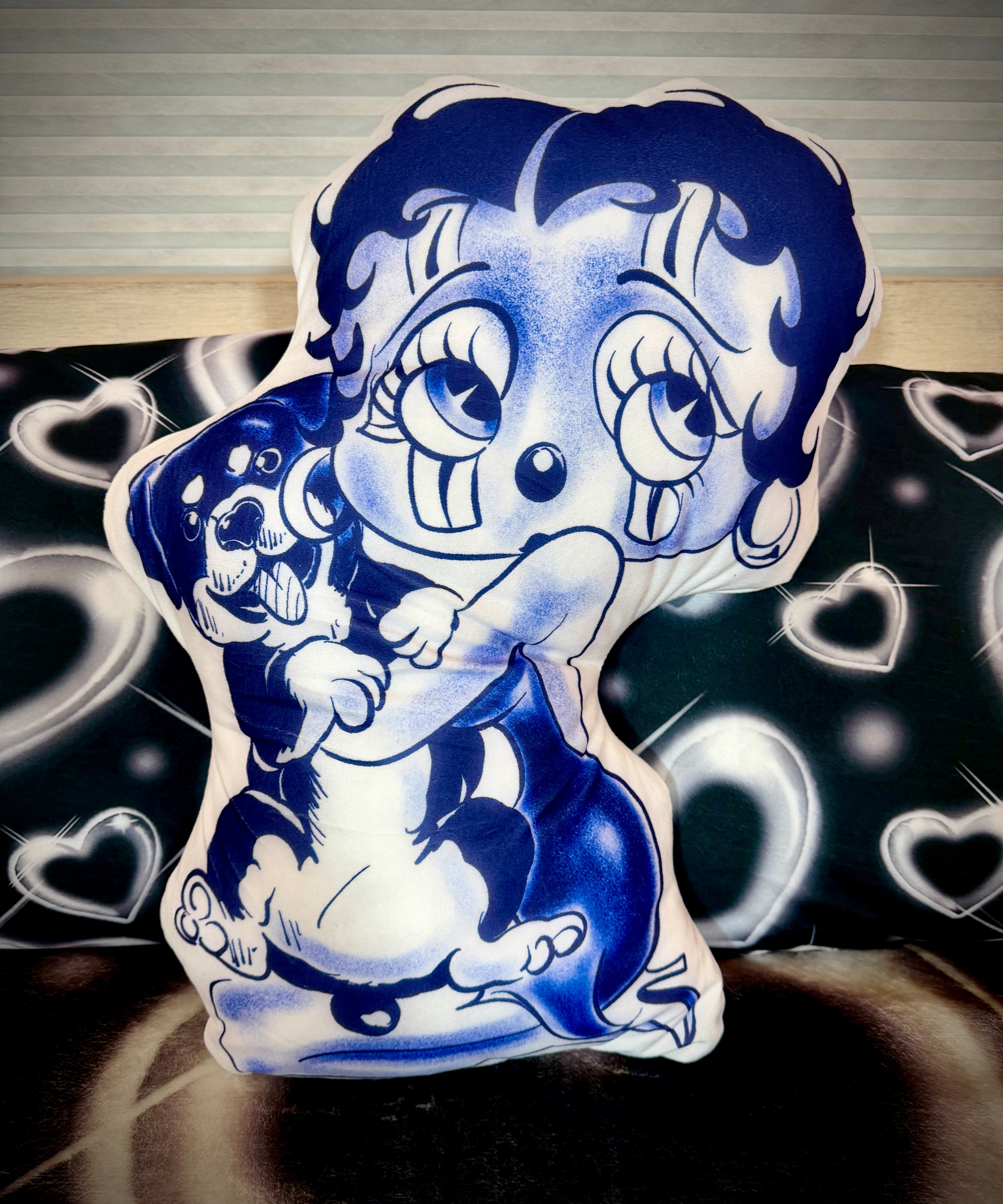 'YOU REALLY GOT A HOLD ON ME' Pen & Ink Die Cut Decorative Pillow (BLUES)