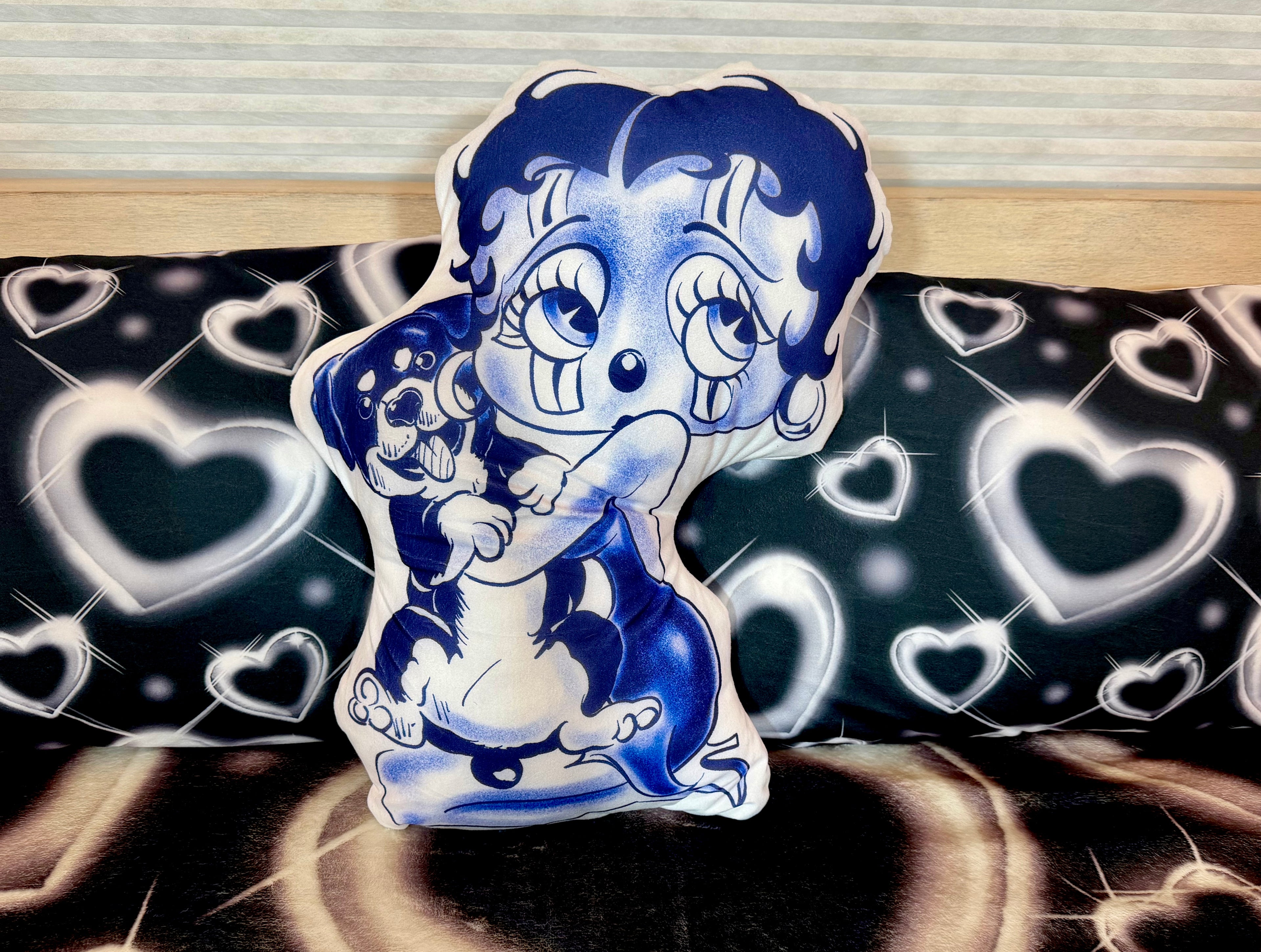 'YOU REALLY GOT A HOLD ON ME' Pen & Ink Die Cut Decorative Pillow (BLUES)