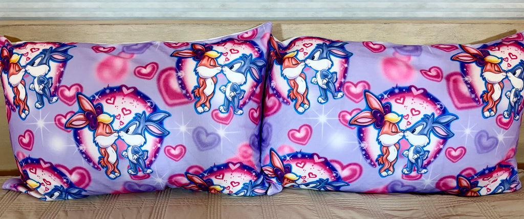 CONFESSIN A FEELING Airbrush Y2K Pillowcases (Set Of Two) *PURPLE