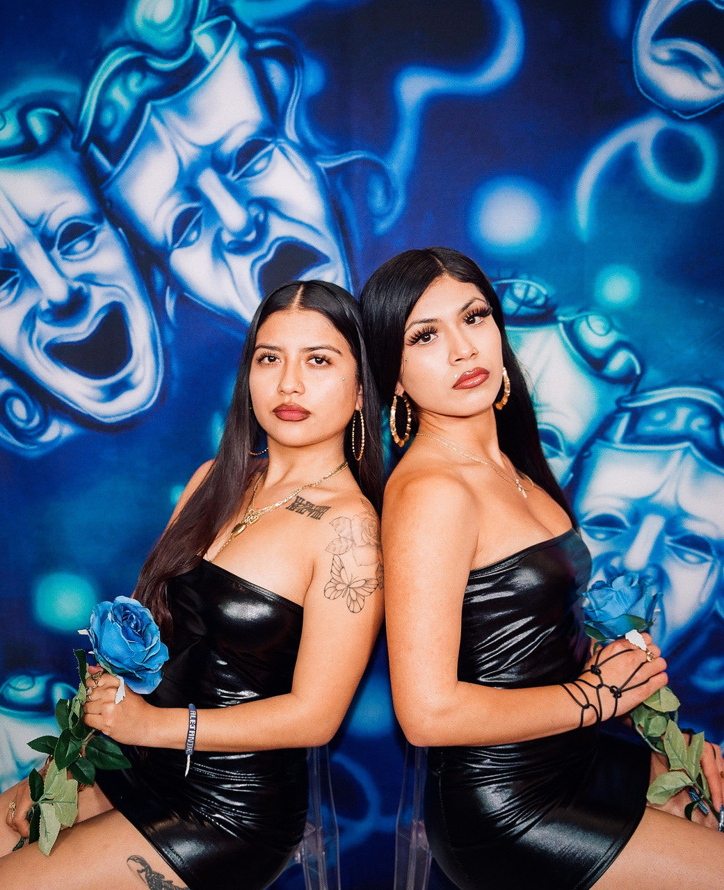 LIMITED EDITION Glamour Shotz  Airbrushed 'Emotions' Ombré  Backdrop (DEEP GREEN/DEEP BLUES) (Extra Large)