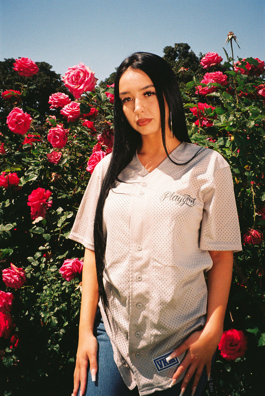 Lux Rosa P/V PLAYGIRL Pro Mesh Baseball Jersey (GREY)