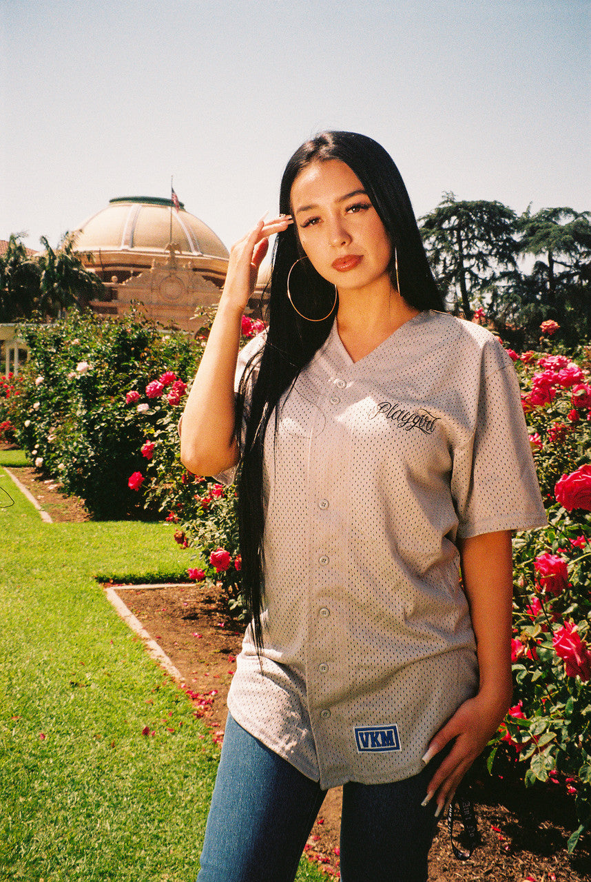 Lux Rosa P/V PLAYGIRL Pro Mesh Baseball Jersey (GREY)