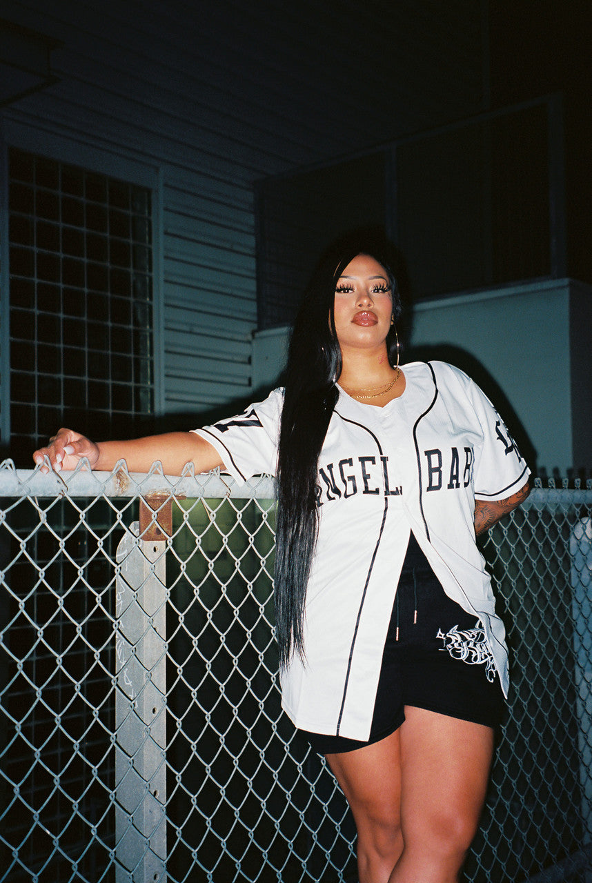 LR 'Angel Baby' Cut & Sew Baseball Jersey (White)