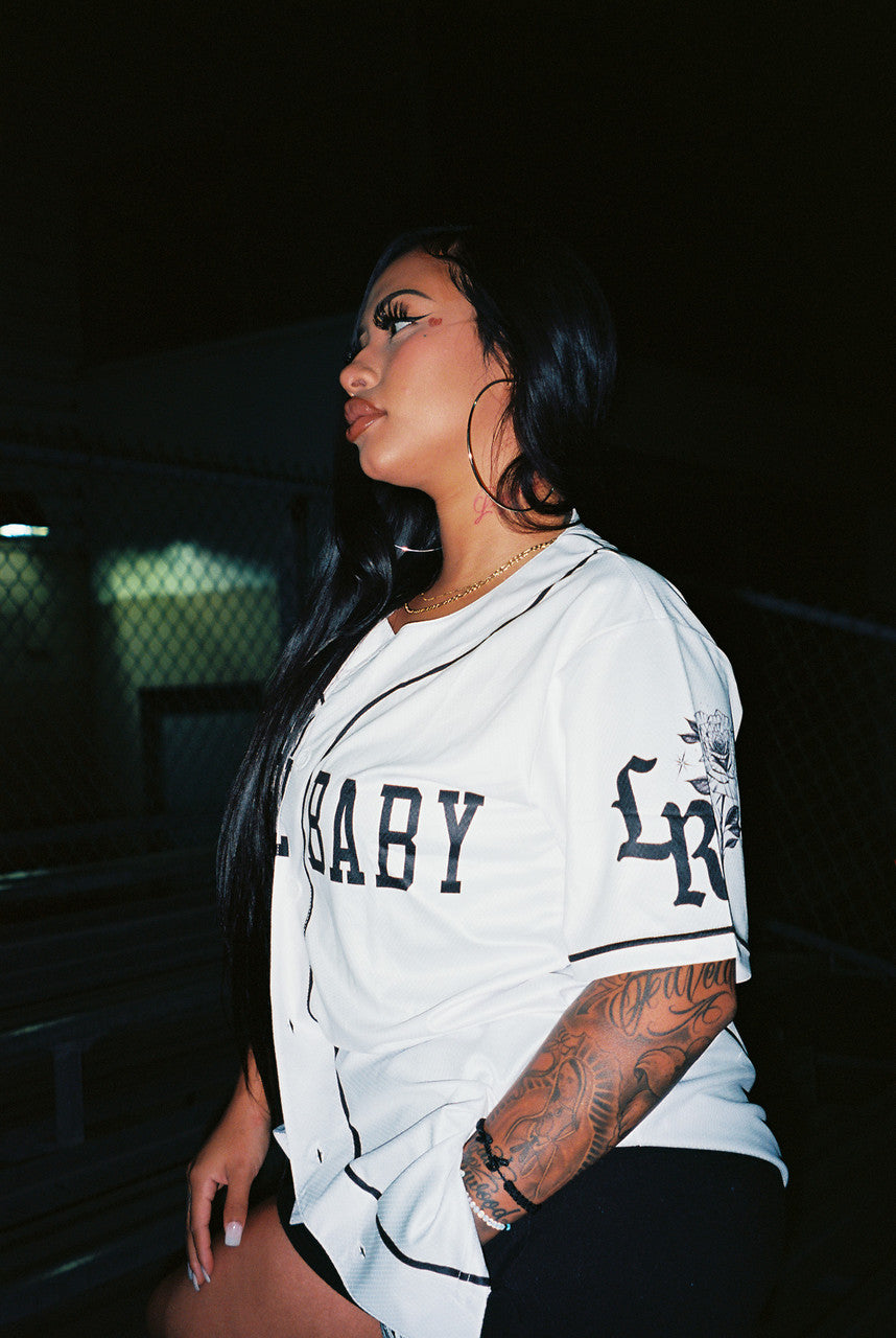 LR 'Angel Baby' Cut & Sew Baseball Jersey (White)