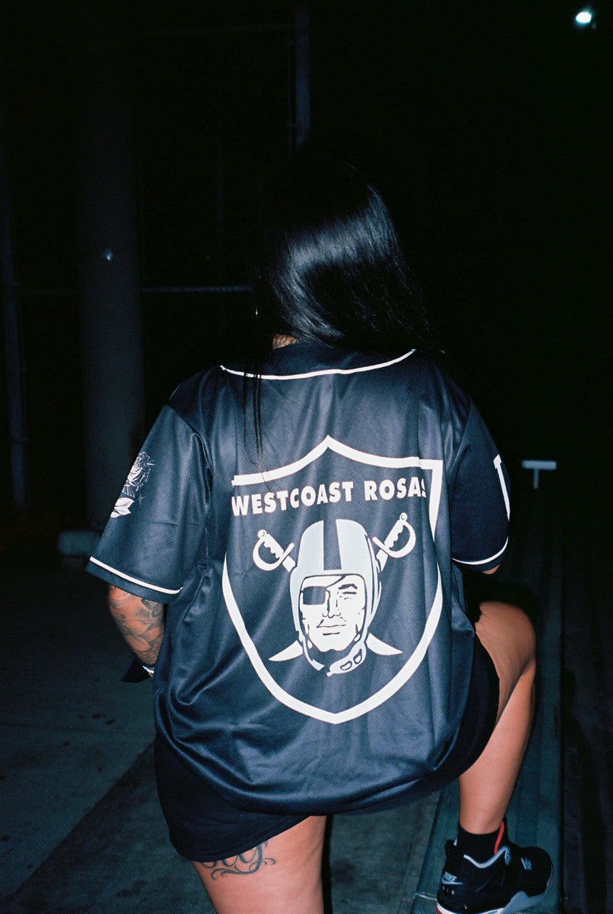 LR 'WESTCOAST ROSAS' Cut & Sew Baseball Jersey (Black)