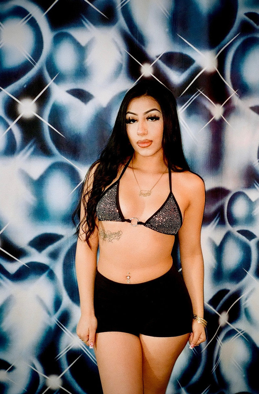 LIMITED EDITION Glamour Shotz Y2K 'Hearts & Hynas' Airbrush 2000s Backdrop (X-Large) MIDNIGHT