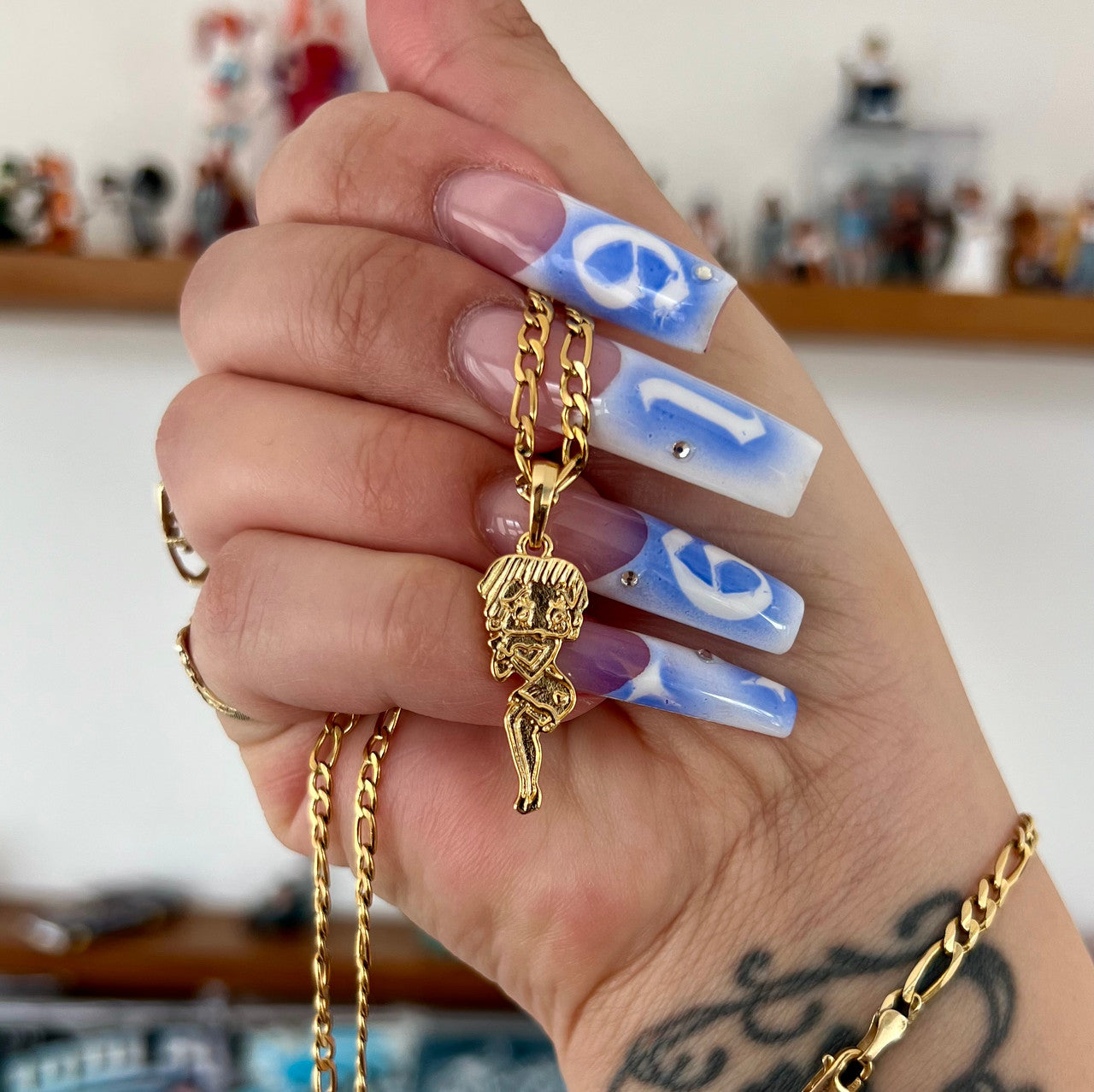 Lux Rosa LOVERGIRL Figaro Necklace (18K Gold Filled) 16"