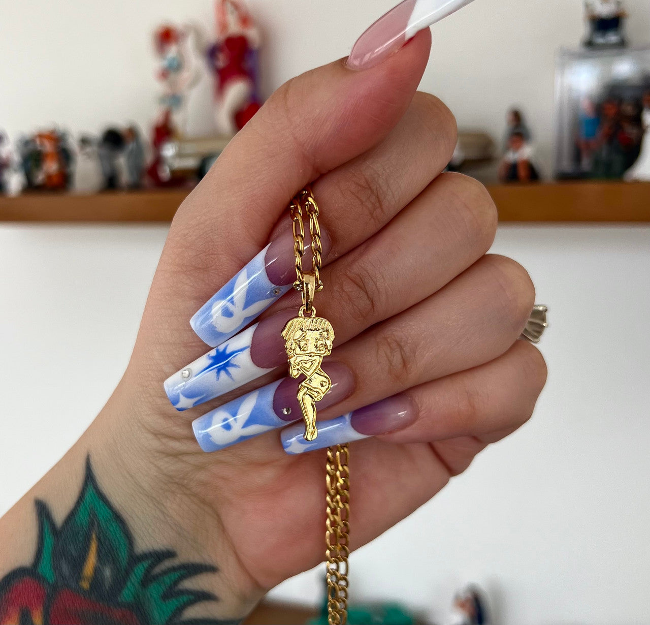 Lux Rosa LOVERGIRL Figaro Necklace (18K Gold Filled) 16"