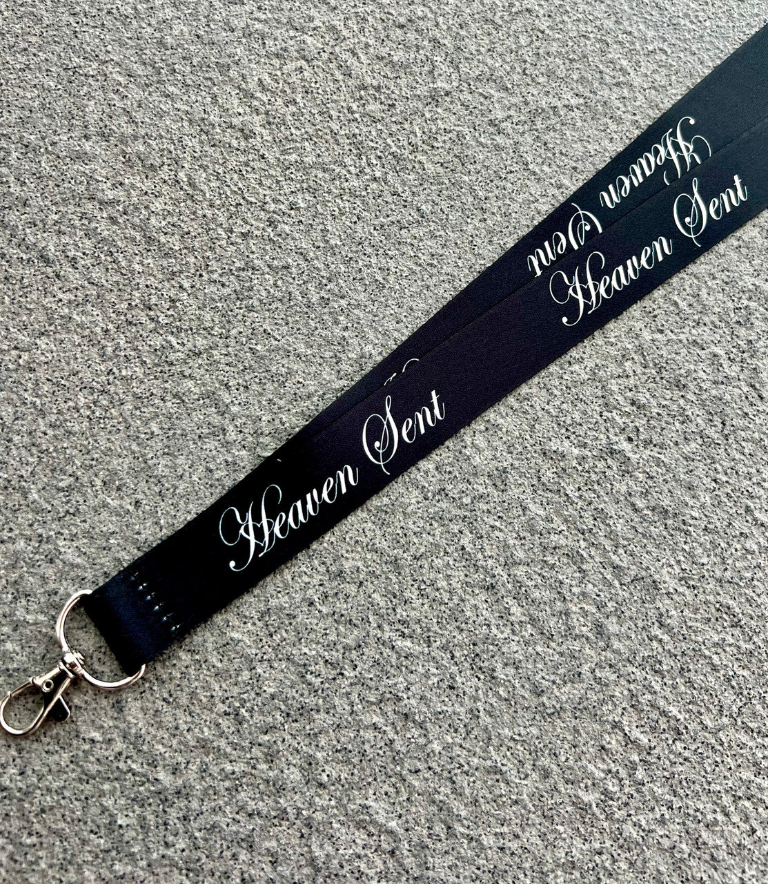 Heaven Sent Script Lanyard (Black)