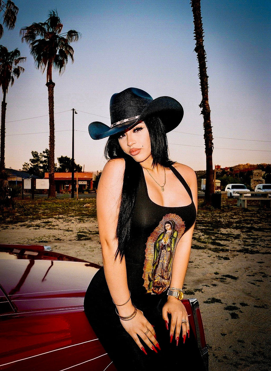 LIMITED EDITION 'VIRGENCITA' HALTER NECK ONE PIECE JUMPSUIT FULL LENGTH (BLACK)