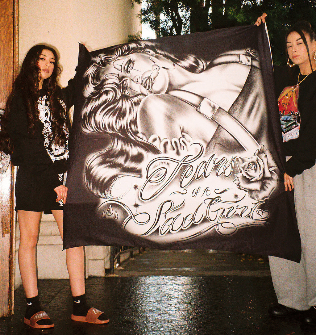 Limited Edition Tears Of A Sad Girl Tapestry (Black/White)