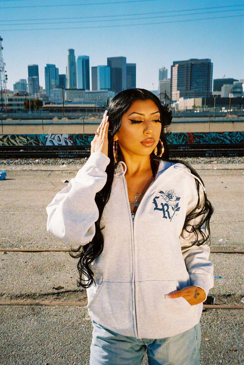Limited Edition 'SO RUFF SO TUFF' Airbrush ZIP-UP Hoodie (Grey)