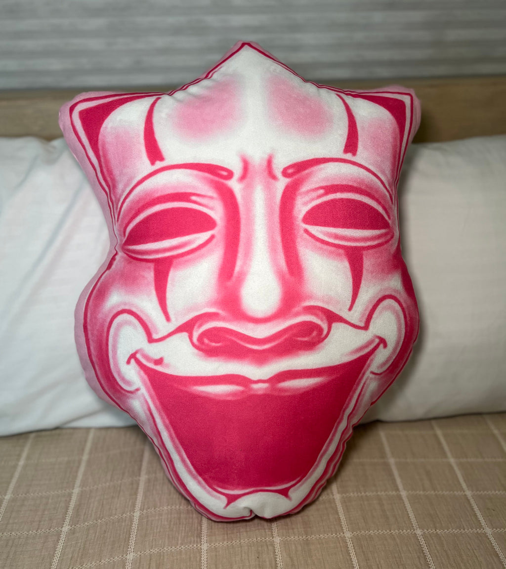 'JOY & PAIN' Pen & Ink Die Cut Decorative Pillow (PINKS)