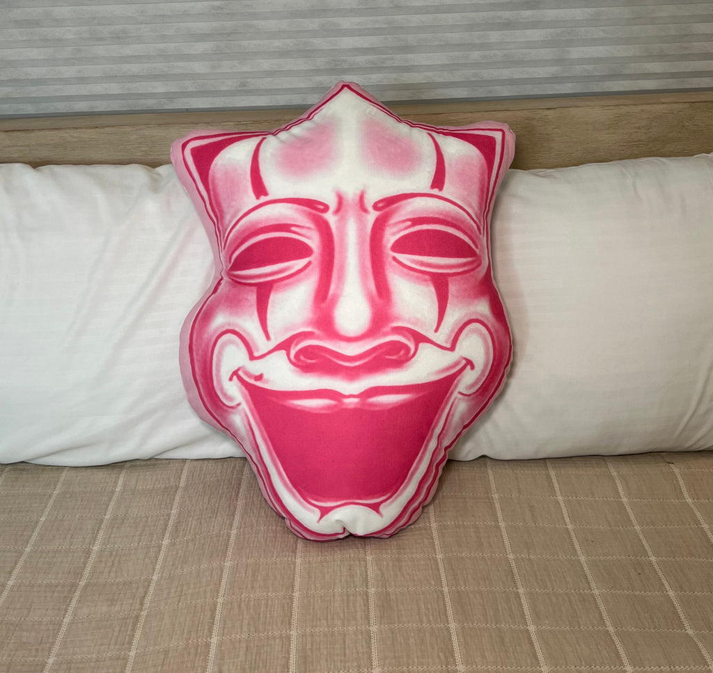 'JOY & PAIN' Pen & Ink Die Cut Decorative Pillow (PINKS)