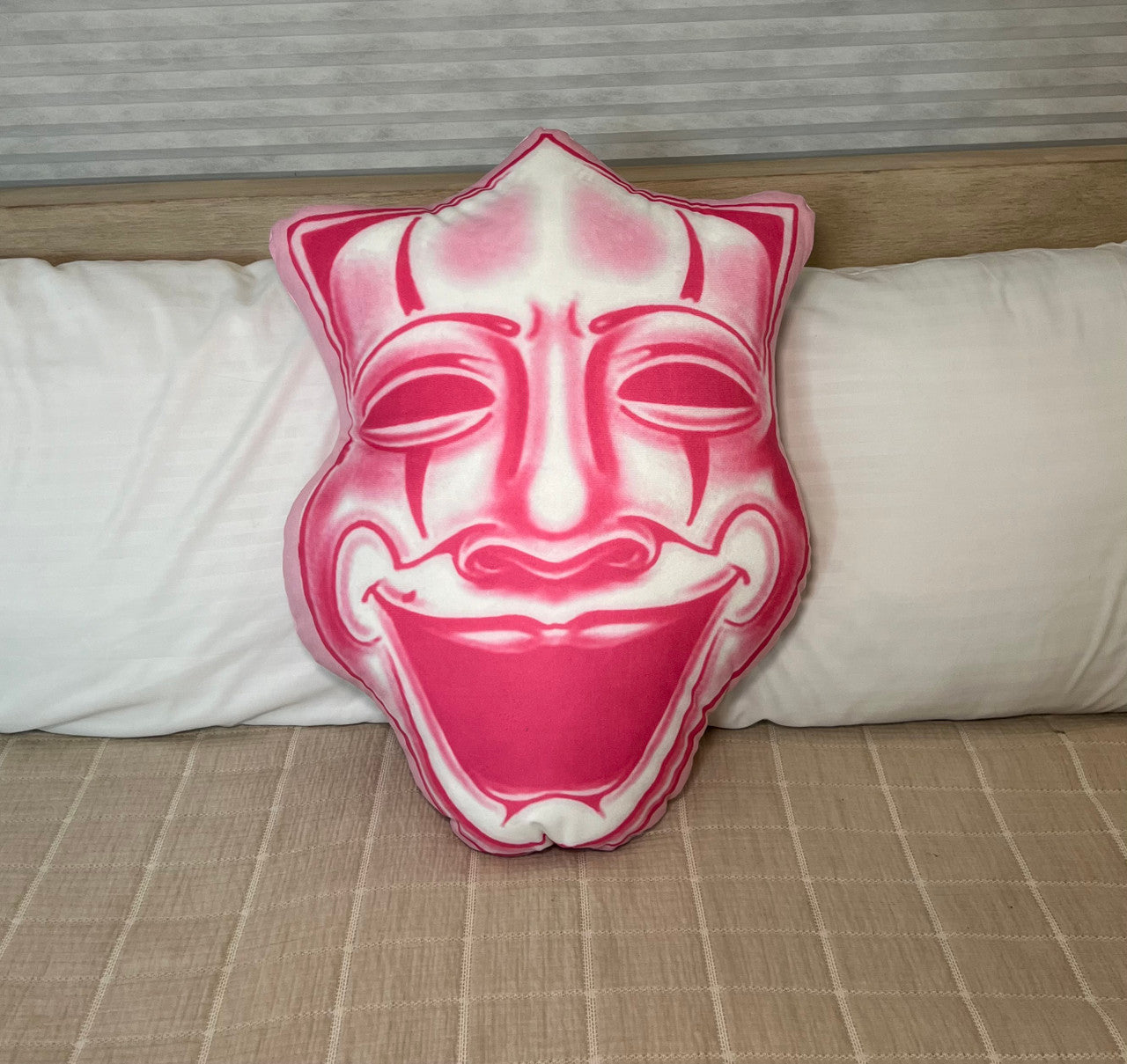 'JOY & PAIN' Pen & Ink Die Cut Decorative Pillow (PINKS)