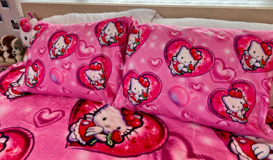 'ANGEL BABY MEOW' Pillowcases (Set Of Two) *PINK