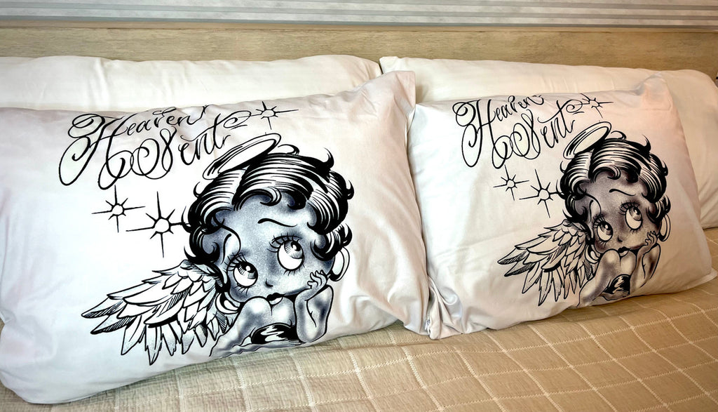 'HEAVEN SENT' Pillowcases (Set Of Two) *WHITE