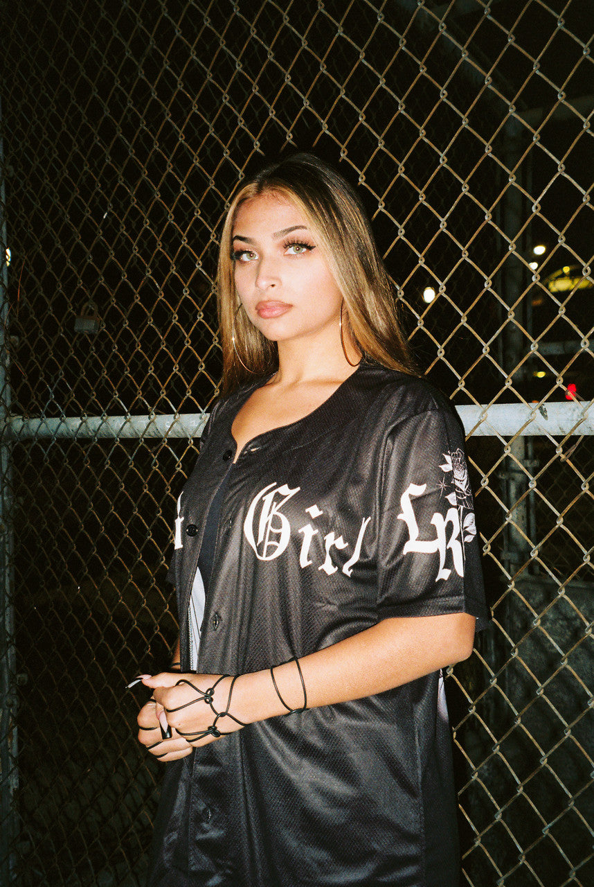 LR 'Tears Of A Sad Girl' Cut & Sew Baseball Jersey (Black)