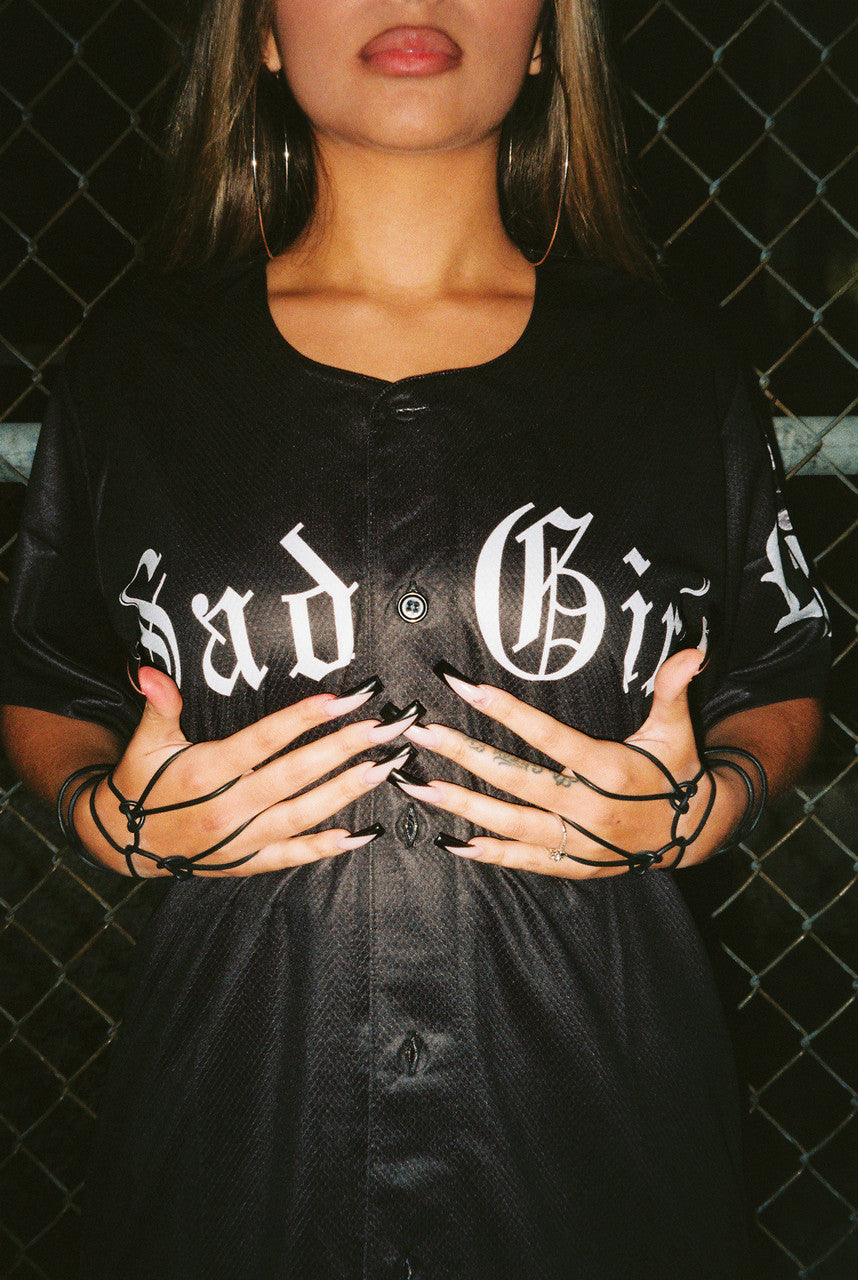 LR 'Tears Of A Sad Girl' Cut & Sew Baseball Jersey (Black)