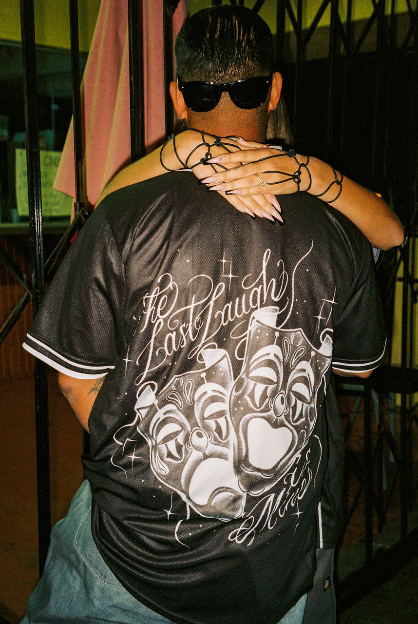 LR 'The Last Laugh Is Mine' Cut & Sew Baseball Jersey (Black)