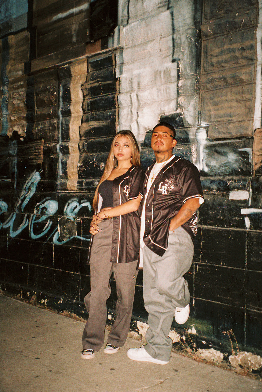 LR 'Smile Now, Cry Later' Airbrushed Cut & Sew Baseball Jersey (Black)