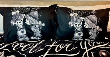'FOOL FOR YOU' Pillowcases (Set Of Two) *BLACK