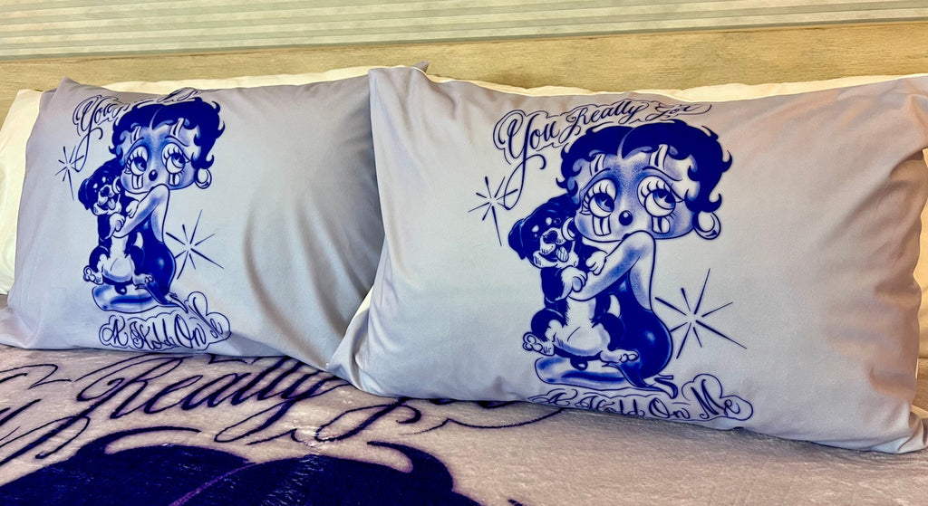 'YOU REALLY GOT A HOLD ON ME' Pillowcases (Set Of Two) *INDIGO BLUES
