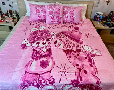 EXTRA LARGE 'Fool For You'Pen & Ink Fleece Blanket (PINK) *Limited Edition