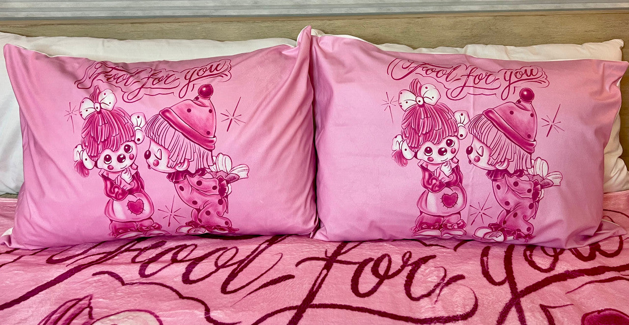 'FOOL FOR YOU' Pillowcases (Set Of Two) *PINK