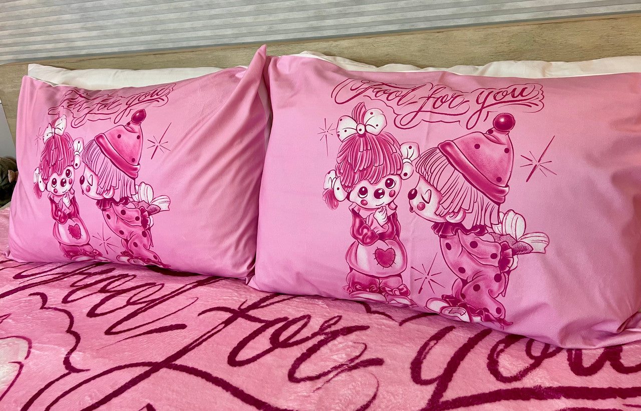 'FOOL FOR YOU' Pillowcases (Set Of Two) *PINK