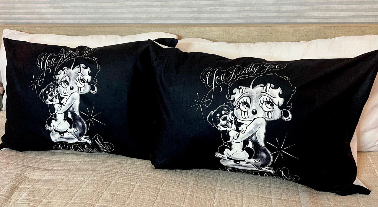 'YOU REALLY GOT A HOLD ON ME' Pillowcases (Set Of Two) *BLACK