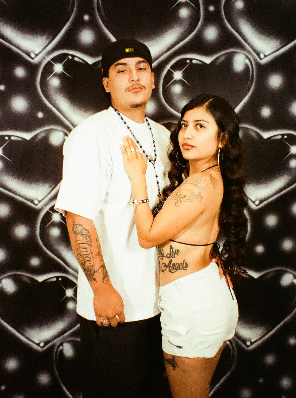 EXTRA EXTRA LARGE Early 2000s Y2K 'LOVE TKO' Glamour Shots Airbrush 90s XXL Backdrop (BLACK) (XXL) Exclusive!!