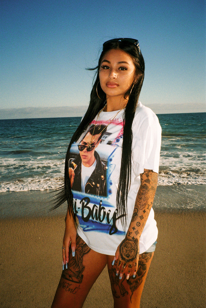 Limited Edition 'Cry-Baby' Airbrushed Cut & Sew Shirt (White)