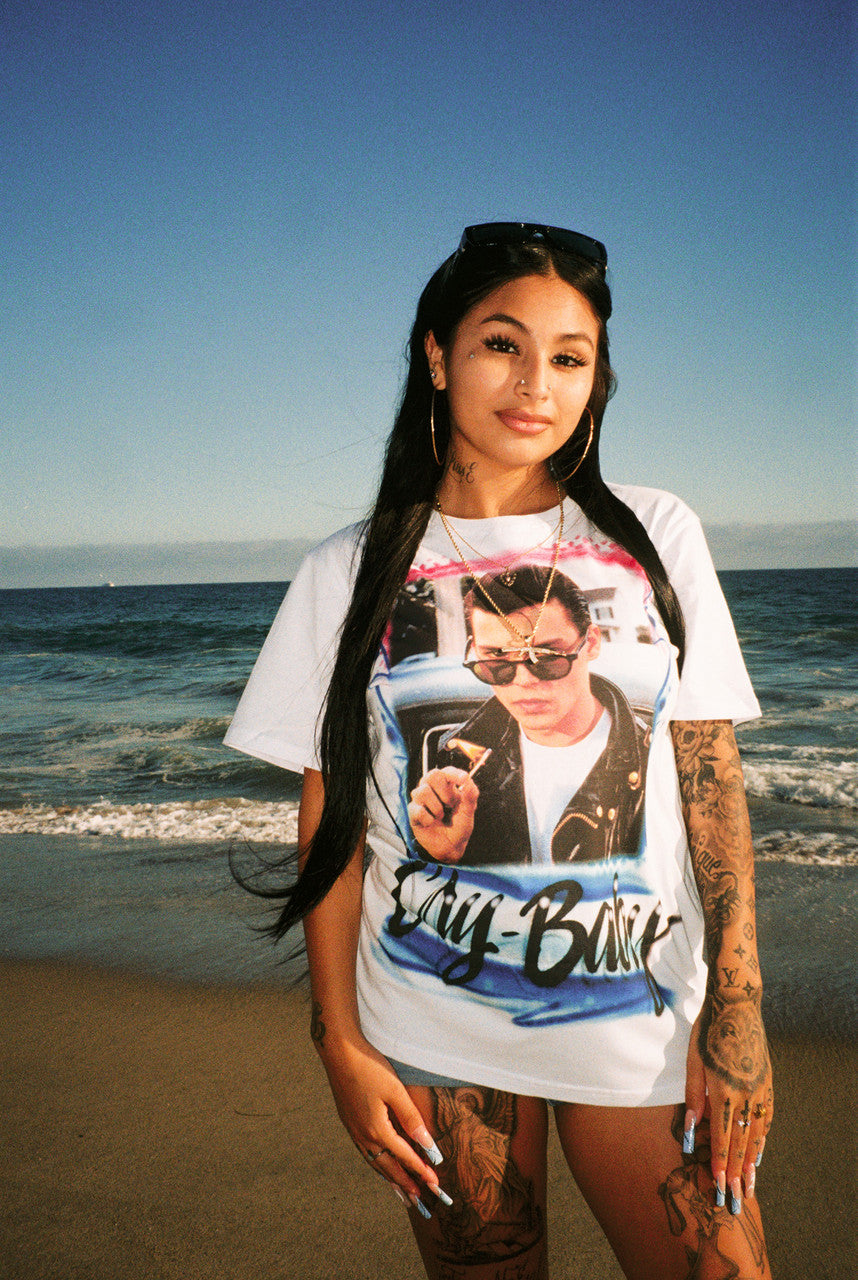 Limited Edition 'Cry-Baby' Airbrushed Cut & Sew Shirt (White)